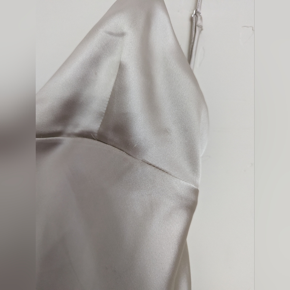 ZARA SATIN SLIP DRESS CHAMPAGNE MINK M NWT - Picture 4 of 5